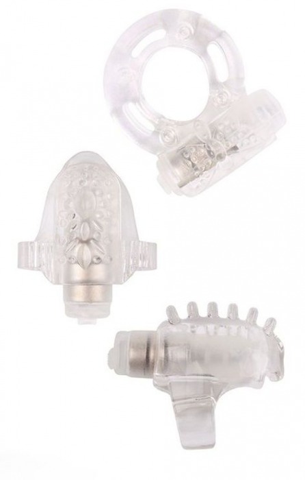 Набор из 3 прозрачных эрекционных колец с вибрацией Teasers Ring Kit - Chisa - в Рязани купить с доставкой