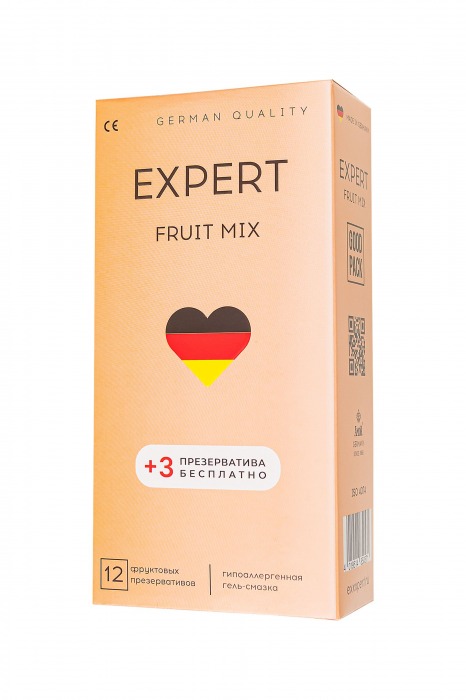 Ароматизированные презервативы EXPERT Fruit Mix - 12 шт.(+3 в подарок) - Expert - купить с доставкой в Рязани