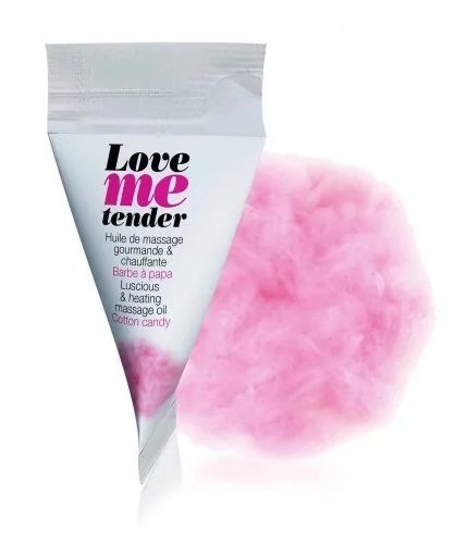 Съедобное согревающее массажное масло Love Me Tender Cotton Candy с ароматом сладкой ваты - 10 мл. - Love to Love - купить с доставкой в Рязани