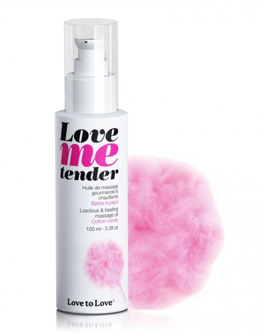 Съедобное согревающее массажное масло Love Me Tender Cotton Candy с ароматом сладкой ваты - 100 мл. - Love to Love - купить с доставкой в Рязани