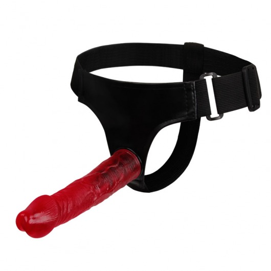 Тёмно-розовый страпон на трусиках регулирующегося размера - 18,8 см. - Baile - купить с доставкой в Рязани