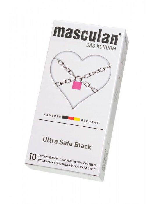 Ультрапрочные презервативы Masculan Ultra Safe Black - 10 шт. - Masculan - купить с доставкой в Рязани