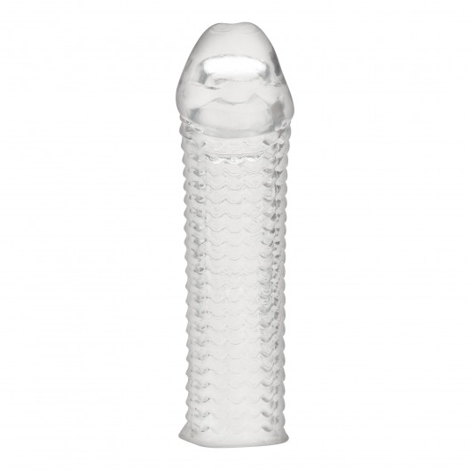 Текстурированная насадка на пенис Clear Textured Penis Enhancing Sleeve Extension - 16,5 см. - BlueLine - в Рязани купить с доставкой