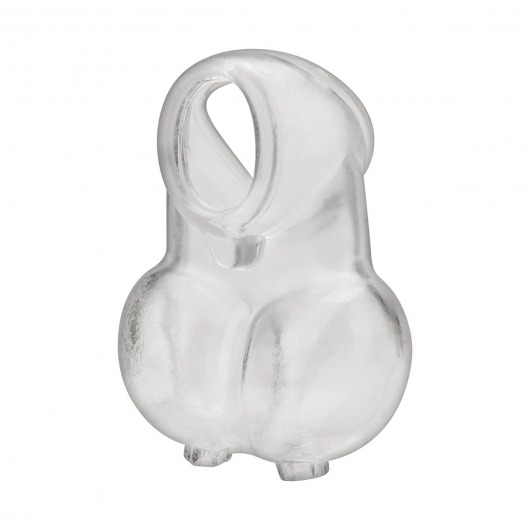 Прозрачная насадка-утяжка для мошонки Ball Sheath With Compression Cock Support - BlueLine - в Рязани купить с доставкой