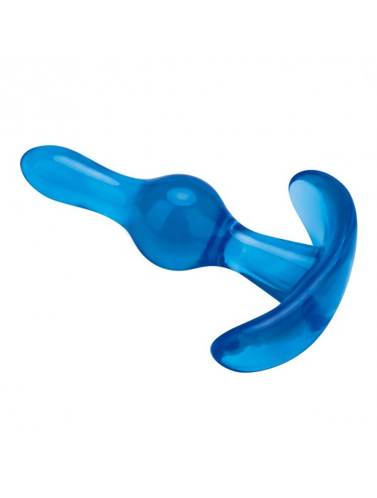 Голубой анальный стимулятор Tear Drop Butt Plug - 8,9 см. - BlueLine