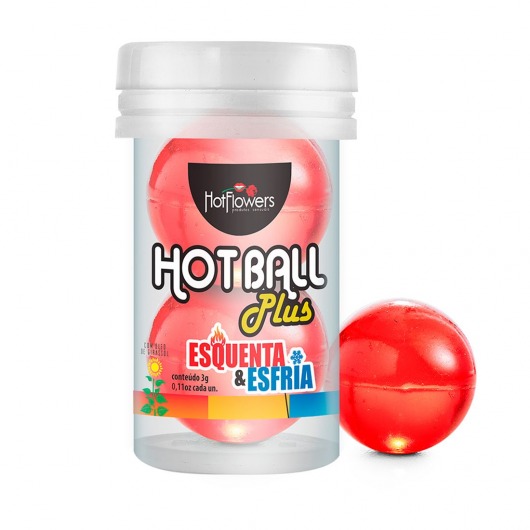 Лубрикант на масляной основе Hot Ball Plus с охлаждающе-разогревающим эффектом (2 шарика по 3 гр.) - HotFlowers - купить с доставкой в Рязани
