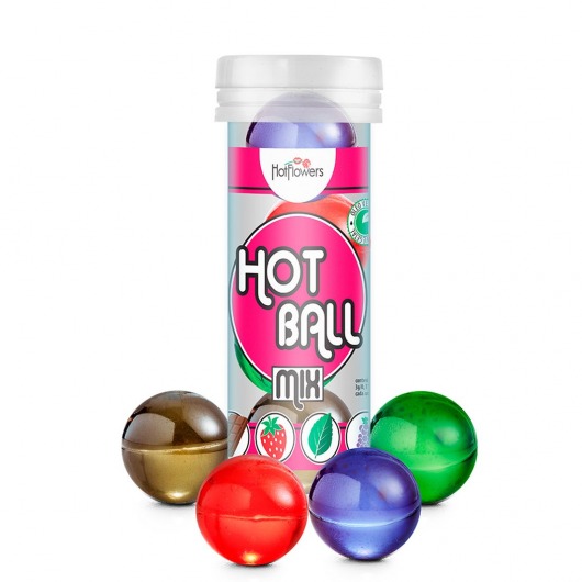 Ароматизированный лубрикант Hot Ball Mix на масляной основе (4 шарика по 3 гр.) - HotFlowers - купить с доставкой в Рязани