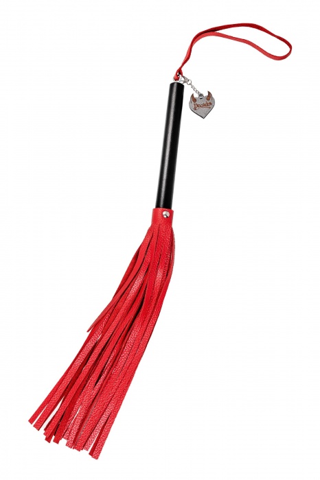 Красно-черная кожаная плеть - 50 см. - Pecado - купить с доставкой в Рязани