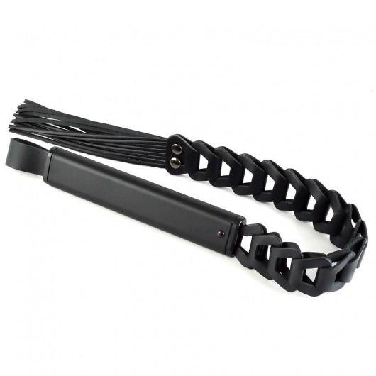 Черная кожаная плеть «Клеопатра» - 62 см. - Sitabella - купить с доставкой в Рязани