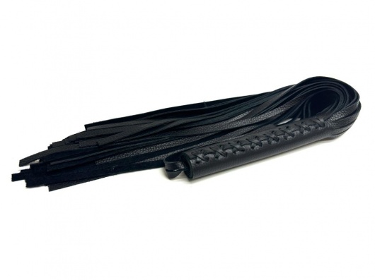 Черная многохвостовая плеть из мягкой кожи - 57 см. - БДСМ Арсенал - купить с доставкой в Рязани