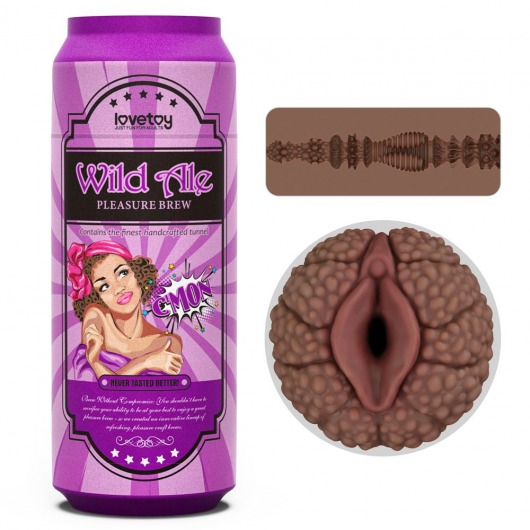 Коричневый мастурбатор-вагина Pleasure Brew Masturbator-Wild Ale в банке - Lovetoy - в Рязани купить с доставкой