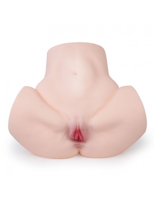 Телесный мастурбатор-полуторс с двумя функциональными отверстиями - вагиной и анусом - Tokyo Style - в Рязани купить с доставкой