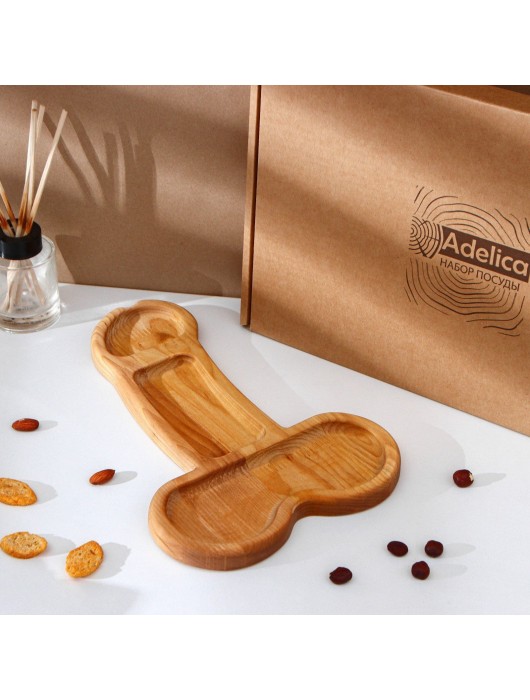 Деревянное блюдо для подачи в форме члена (32,5 х 20 х 1,7 см) - Сима-Ленд - купить с доставкой в Рязани