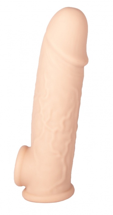 Телесная удлиняющая насадка с отверстием для мошонки - 18,5 см. - Feelin - в Рязани купить с доставкой