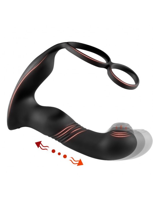 Черный вибромассажер простаты с эффектом фингеринга - 16 см. - Secwell - в Рязани купить с доставкой