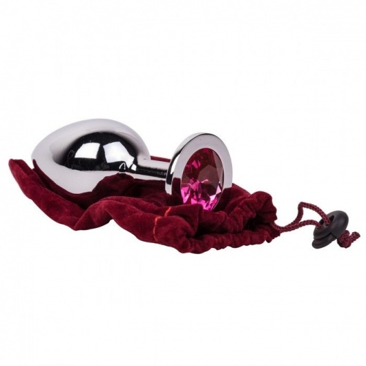 Большой стальной плаг с розовым кристаллом Pink Bubble Gum - 9,5 см. - Erotic Fantasy - купить с доставкой в Рязани