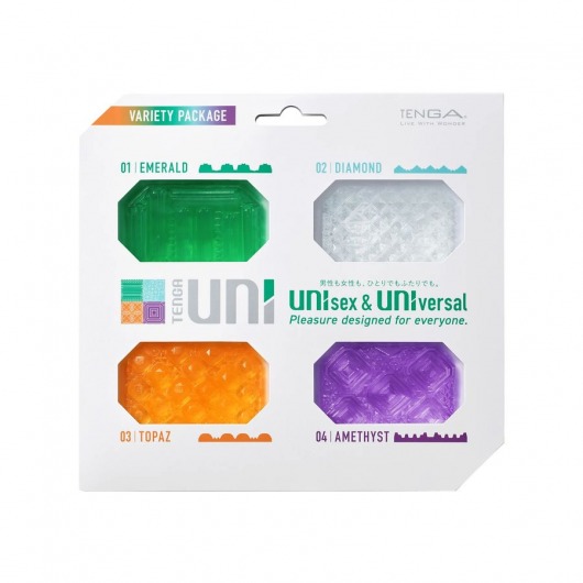 Набор из 4 мастурбаторов-стимуляторов Tenga Uni Variety Pack - Tenga - в Рязани купить с доставкой