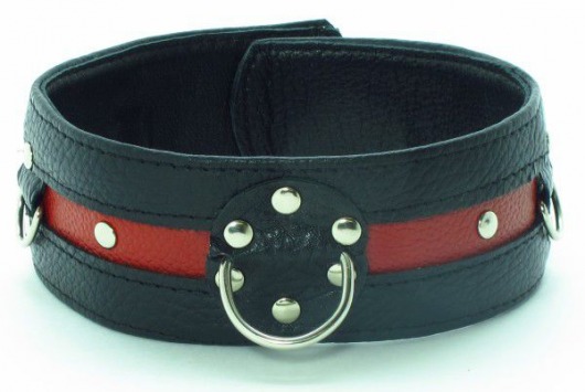 Черно-красный ошейник на пряжке - БДСМ Арсенал - купить с доставкой в Рязани