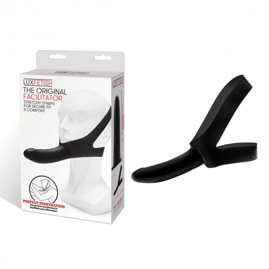 Черный фаллоимитатор с креплением на лицо The Original Facilitator - 14 см. - Lux Fetish - купить с доставкой в Рязани