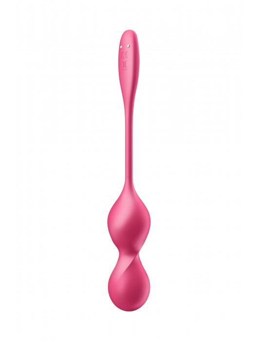 Малиновые вагинальные шарики с вибрацией Love Birds 2 - 22,2 см. - Satisfyer