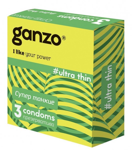 Ультратонкие презервативы Ganzo Ultra thin - 3 шт. - Ganzo - купить с доставкой в Рязани