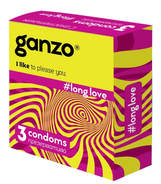 Презервативы с анестетиком для продления удовольствия Ganzo Long Love - 3 шт. - Ganzo - купить с доставкой в Рязани