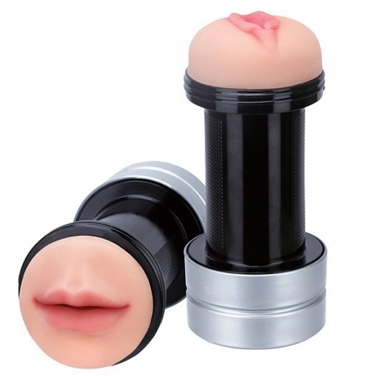 Двусторонний мастурбатор REALSTUFF 2 IN 1 HUMMER MOUTH   VAGINA - ротик и вагина - Dream Toys - в Рязани купить с доставкой