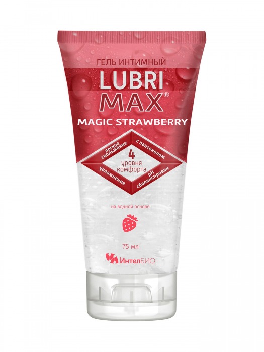 Интимный гель-смазка на водной основе Lubrimax Magic Strawberry - 75 мл. - ИнтелБИО - купить с доставкой в Рязани