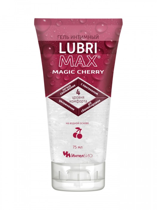 Интимный гель-смазка на водной основе Lubrimax Magic Cherry - 75 мл. - ИнтелБИО - купить с доставкой в Рязани