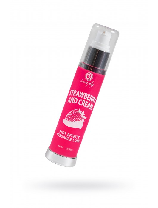 Массажное масло 2-в-1 с разогревающим эффектом и вкусом клубники со сливками - 50 мл. - Secret Play - купить с доставкой в Рязани