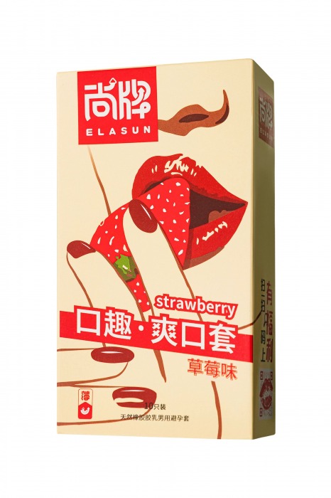 Презервативы Elasun Strawberry с аромато клубники - 10 шт. - Elasun - купить с доставкой в Рязани