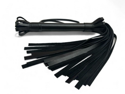 Черная кожаная плеть King Arsenal - 44 см. - БДСМ Арсенал - купить с доставкой в Рязани