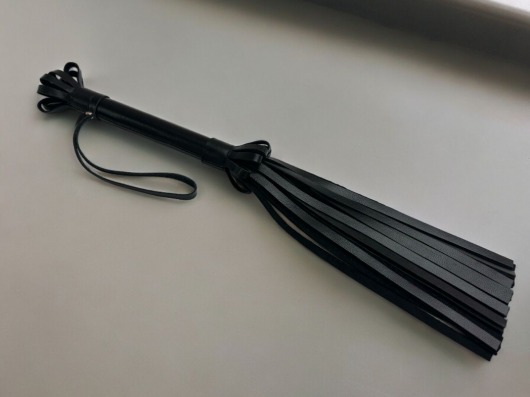 Черная кожаная плеть King Arsenal - 44 см. - БДСМ Арсенал - купить с доставкой в Рязани