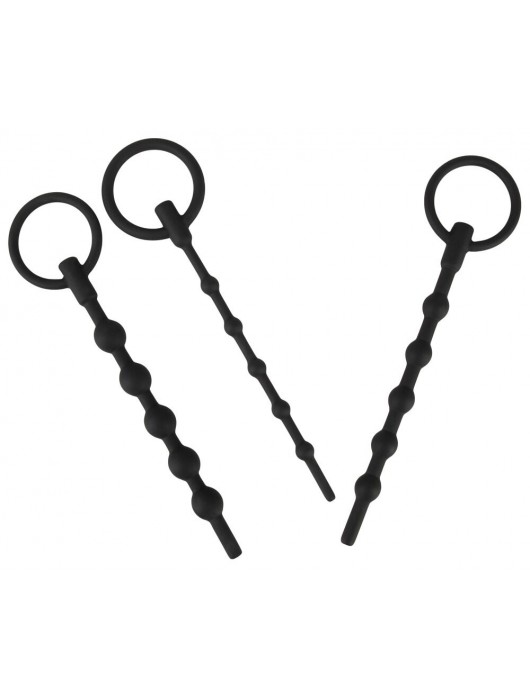 Набор из 3 черных силиконовых уретральных стимуляторов Training Set - Orion - купить с доставкой в Рязани