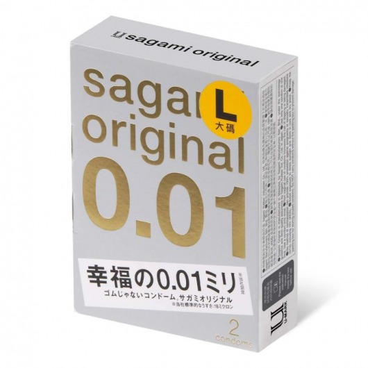 Презервативы Sagami Original 0.01 L-size увеличенного размера - 2 шт. - Sagami - купить с доставкой в Рязани