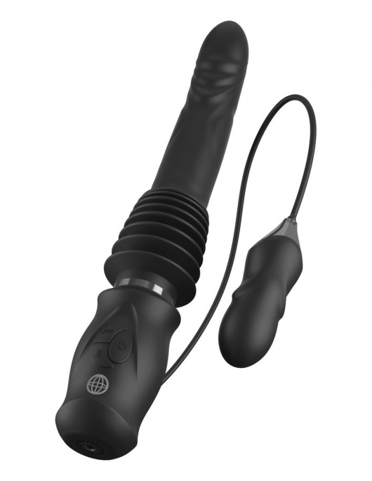 Черный автоматический вибромассажер с вибропулей Ultimate Silicone Thruster - Pipedream - купить с доставкой в Рязани
