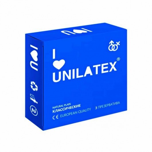 Классические презервативы Unilatex Natural Plain - 3 шт. - Unilatex - купить с доставкой в Рязани