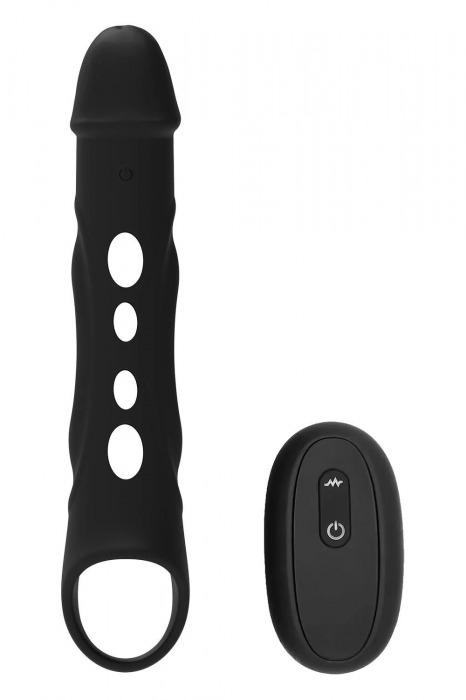 Черная насадка-удлинитель Vibrating Extender With Remote с вибрацией - Dream Toys - в Рязани купить с доставкой