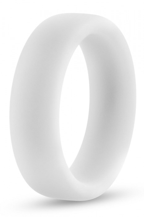 Белое люминесцентное эрекционное кольцо Silicone Glo Cock Ring - Blush Novelties - в Рязани купить с доставкой