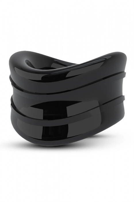 Черное эрекционное кольцо на мошонку Beef Ball Stretcher Snug - Blush Novelties - в Рязани купить с доставкой