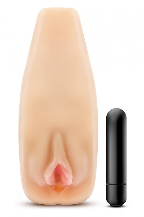 Мастурбатор-вагина с вибрацией Soft   Wet Natasha Realistic Beige Masturbator - Blush Novelties - в Рязани купить с доставкой