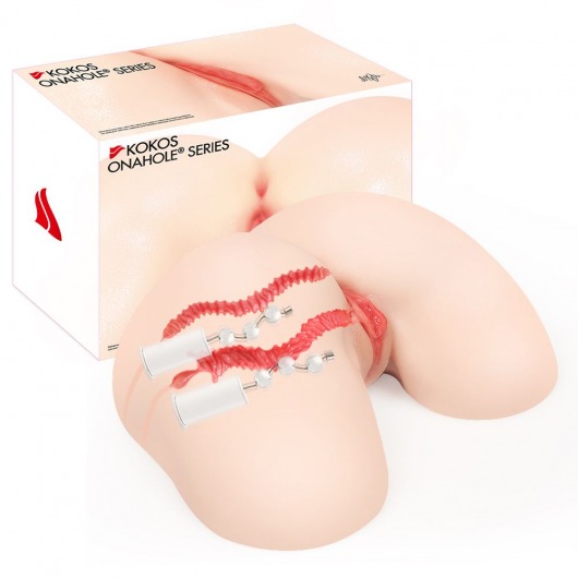 Мастурбатор-полуторс с двойным слоем материала и вибрацией Vanilla Onahole - KOKOS - в Рязани купить с доставкой