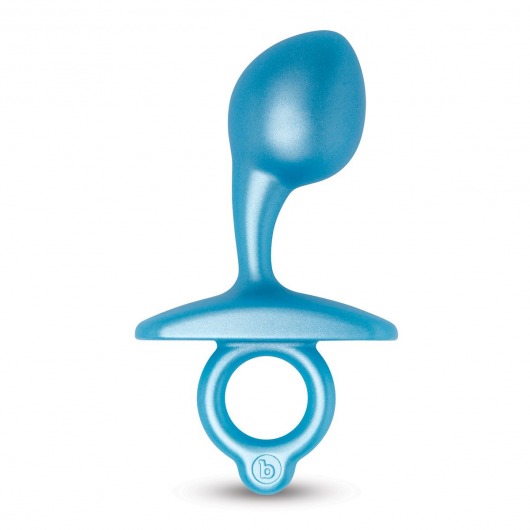 Голубая анальная пробка для массажа простаты Bulb Silicone Prostate Plug - 10,7 см. - b-Vibe - в Рязани купить с доставкой