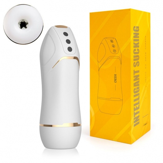Белый вибромастурбатор Hero с режимом вакуума - A-LOVING - в Рязани купить с доставкой