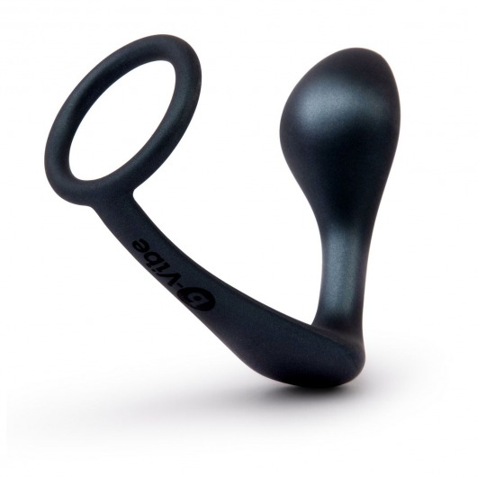 Черное эрекционное кольцо со стимулятором простаты Ringer Cock Ring   Plug - b-Vibe - в Рязани купить с доставкой