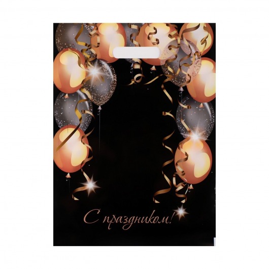 Пакет с вырубной ручкой и принтом в виде шариков (30х40 см) - Сима-Ленд - купить с доставкой в Рязани