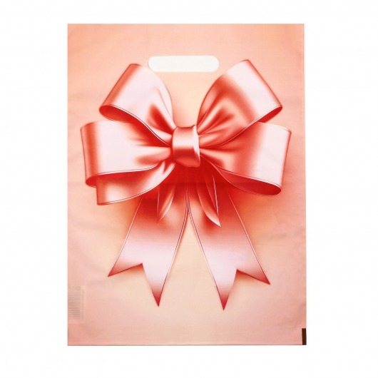 Пакет с принтом в виде банта с вырубной ручкой (30х40 см) - Сима-Ленд - купить с доставкой в Рязани