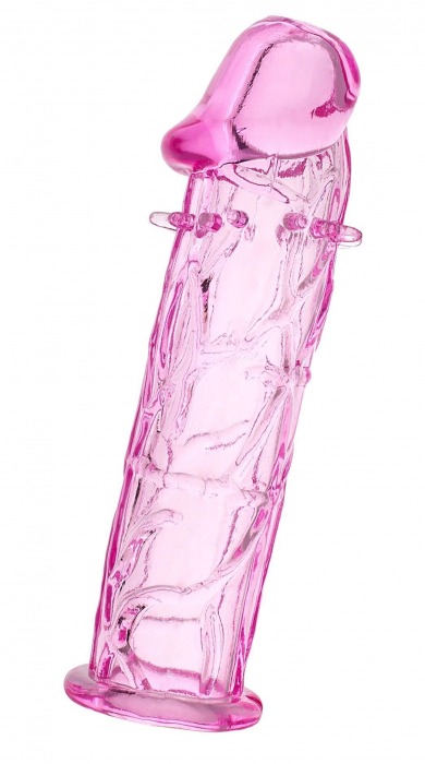 Розовая насадка фаллической формы - 12,5 см. - A-toys - в Рязани купить с доставкой