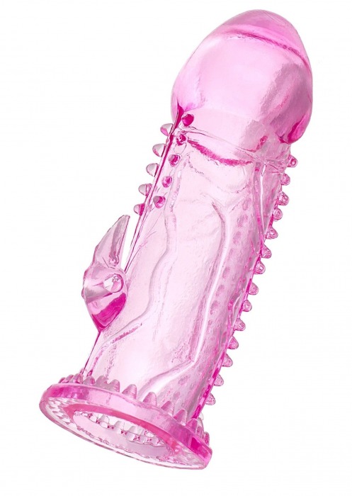 Розовая насадка на пенис с шипиками и коготком - 13,5 см. - A-toys - в Рязани купить с доставкой
