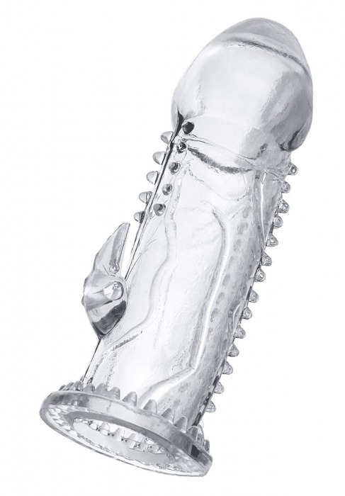 Прозрачная насадка на пенис с шипиками и коготком - 13,5 см. - A-toys - в Рязани купить с доставкой